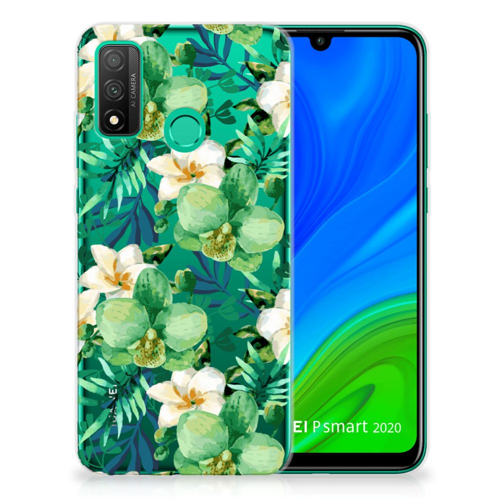 Huawei P Smart 2020 TPU Case Orchidee Groen B2C Telecom