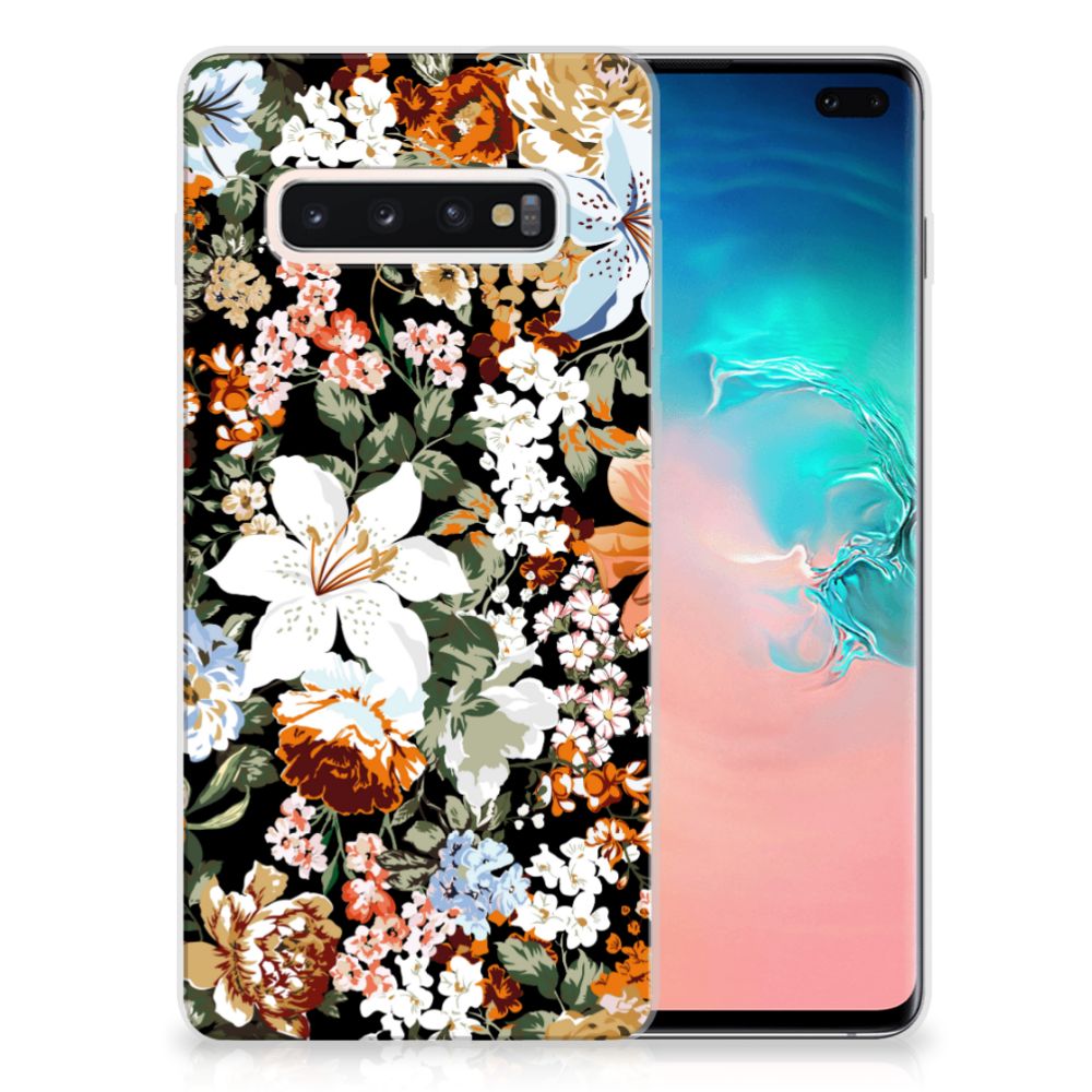 TPU Case voor Samsung Galaxy S10 Plus Dark Flowers B2C Telecom
