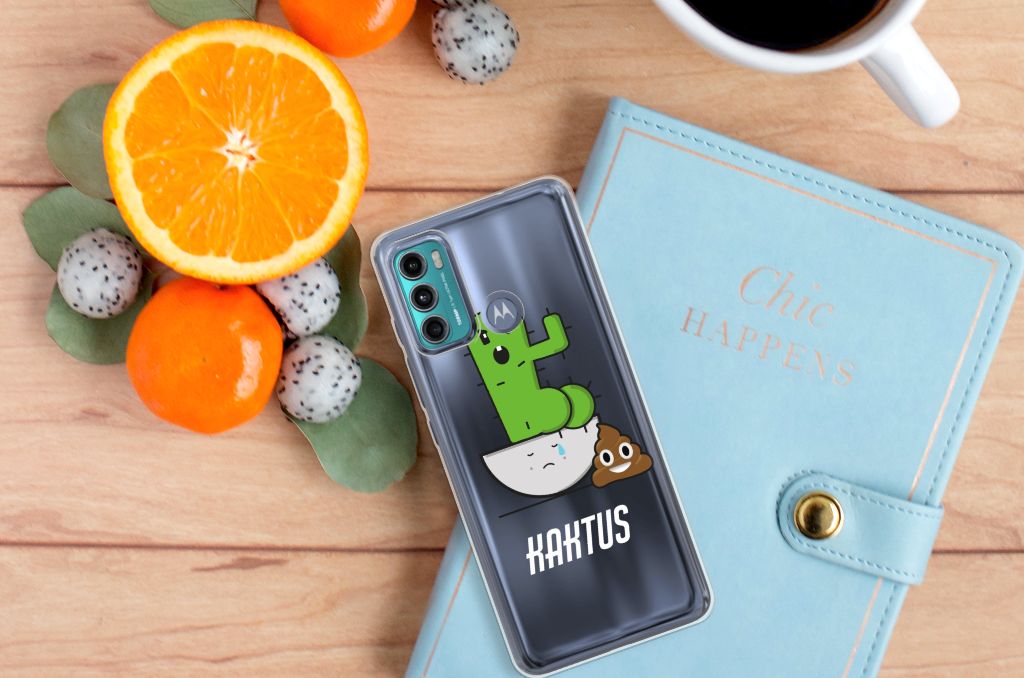 Motorola Moto G60 Telefoonhoesje met Naam Cactus Poo B2C Telecom
