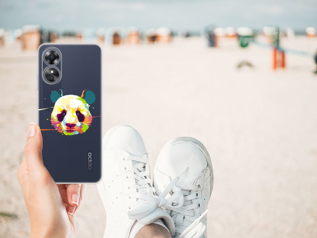 OPPO A17 Telefoonhoesje met Naam Panda Color B2C Telecom