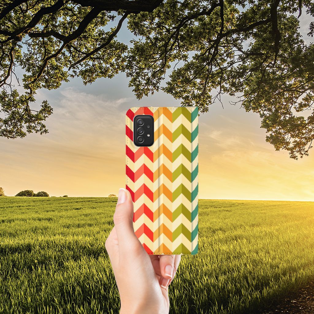 Samsung Galaxy A03s Hoesje met Magneet Zigzag Multi Color - B2C Telecom