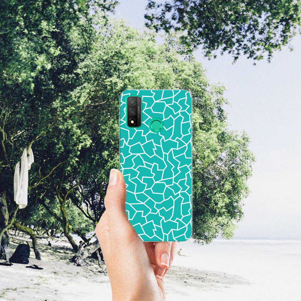 Huawei P Smart 2020 Hoesje maken Cracks Blue B2C Telecom