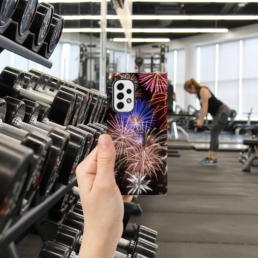 Samsung Galaxy A23 Hippe Standcase Vuurwerk - B2C Telecom