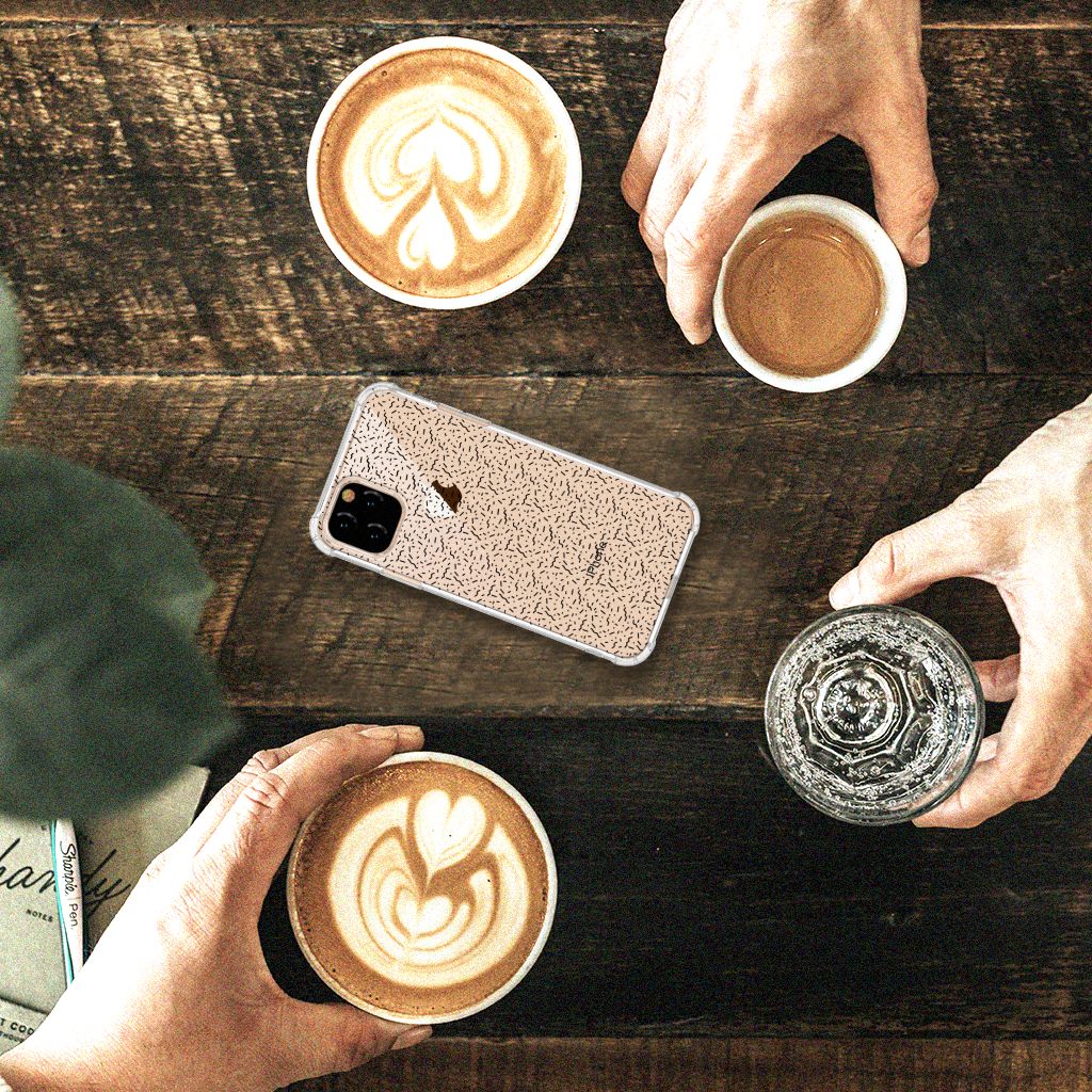 Apple iPhone 11 Pro Doorzichtige Silicone Hoesje Stripes Dots