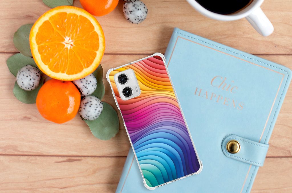 Shockproof Case voor Motorola Moto G73 Regenboog B2C Telecom