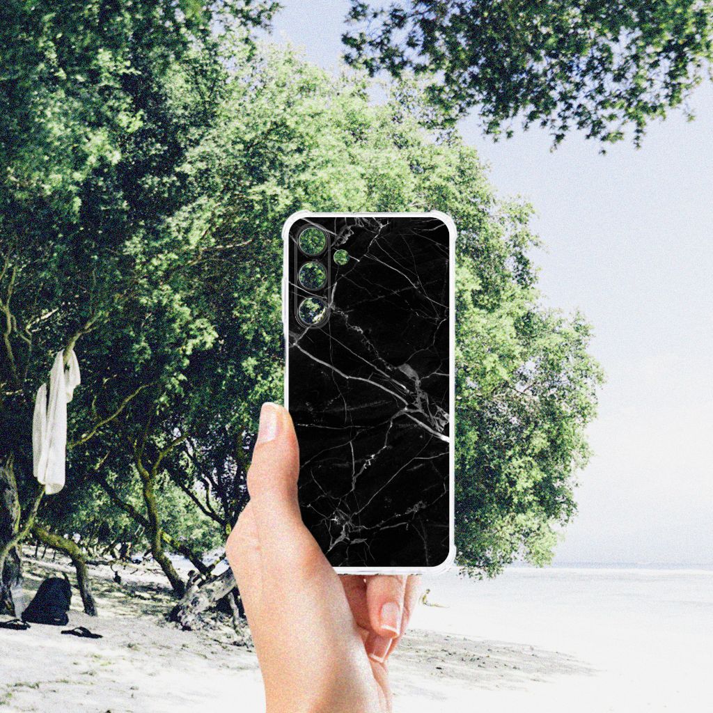 Samsung Galaxy A25 Anti-Shock Hoesje Marmer Zwart - Origineel Cadeau Vader B2C Telecom