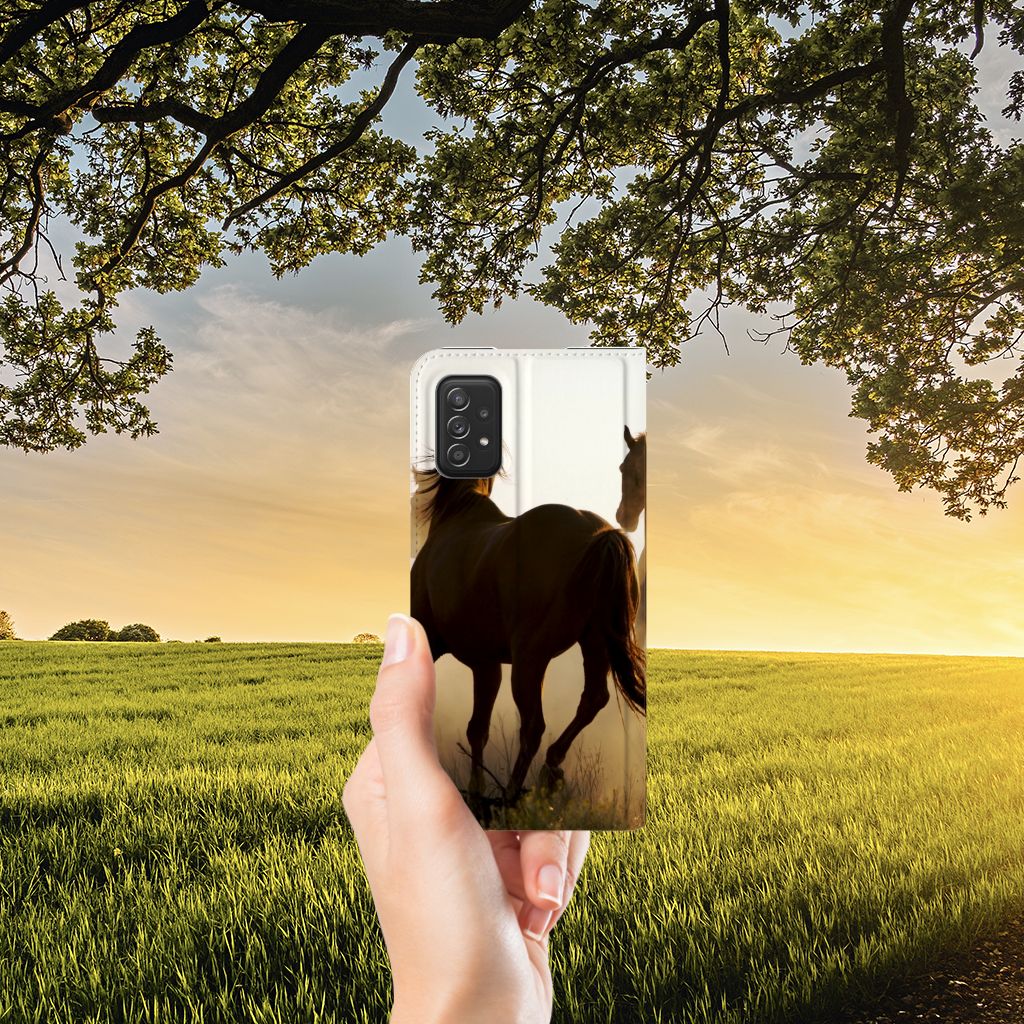 Samsung Galaxy A03s Hoesje maken Design Cowboy met paarden in een natuurlijke omgeving