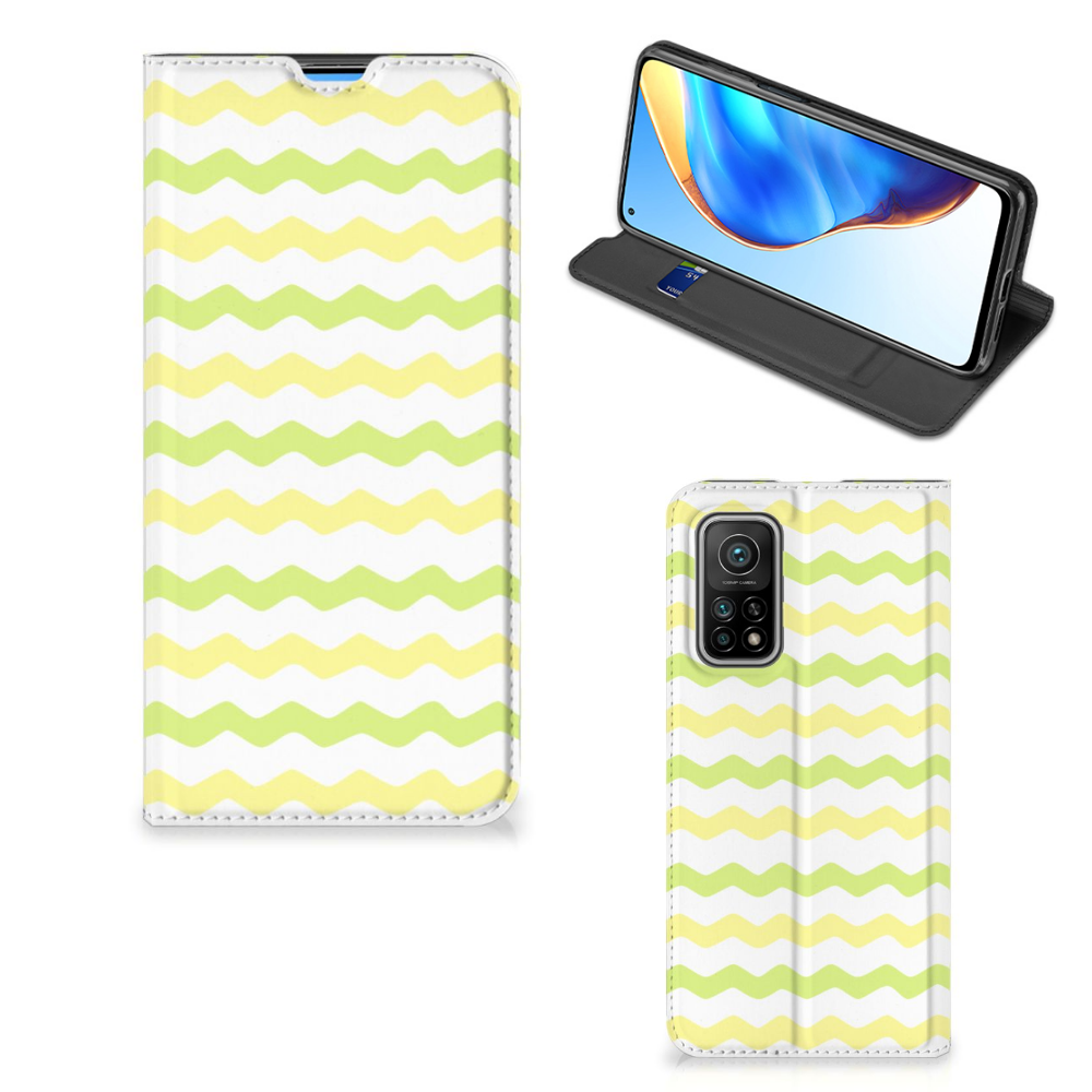 Xiaomi Mi 10T | 10T Pro Hoesje met Magneet Waves Yellow - B2C Telecom