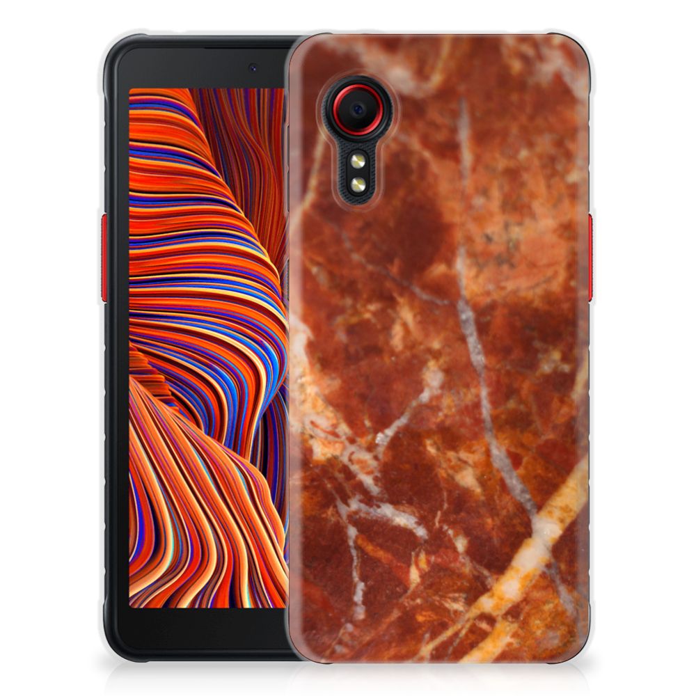 Samsung Galaxy Xcover 5 TPU Siliconen Hoesje Marmer Bruin B2C Telecom
