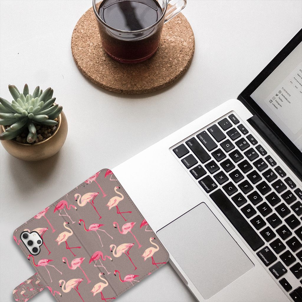Samsung Galaxy A32 5G Telefoonhoesje met Pasjes Flamingo