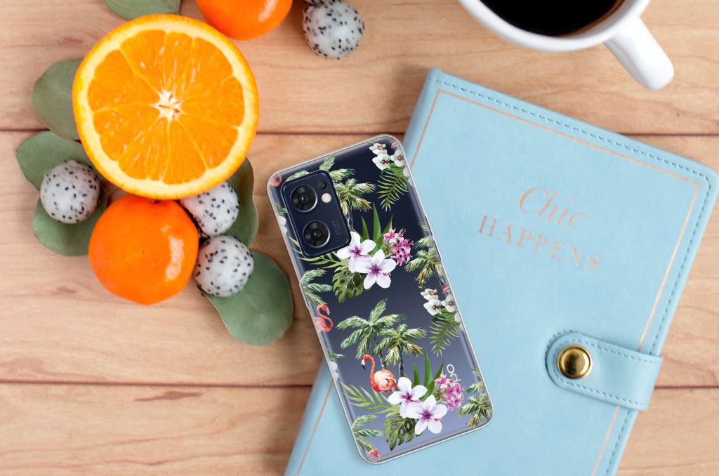 OPPO Reno 7 5G | Find X5 Lite TPU Hoesje Flamingo Palms B2C Telecom