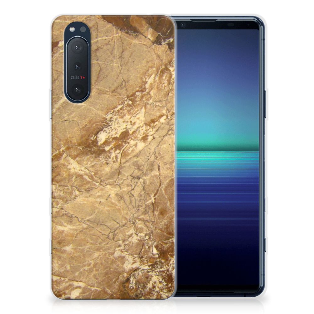 Sony Xperia 5II TPU Siliconen Hoesje Marmer Creme B2C Telecom