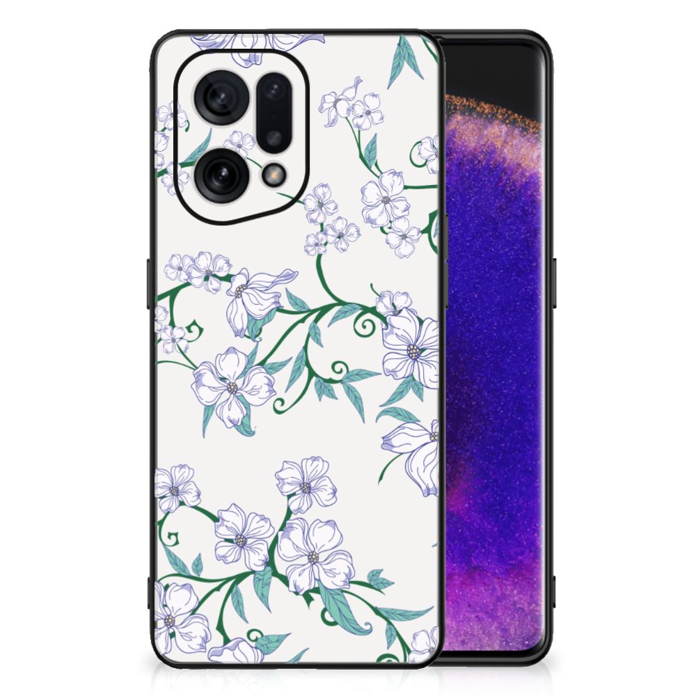 OPPO Find X5 Uniek Bloemen Hoesje Blossom White