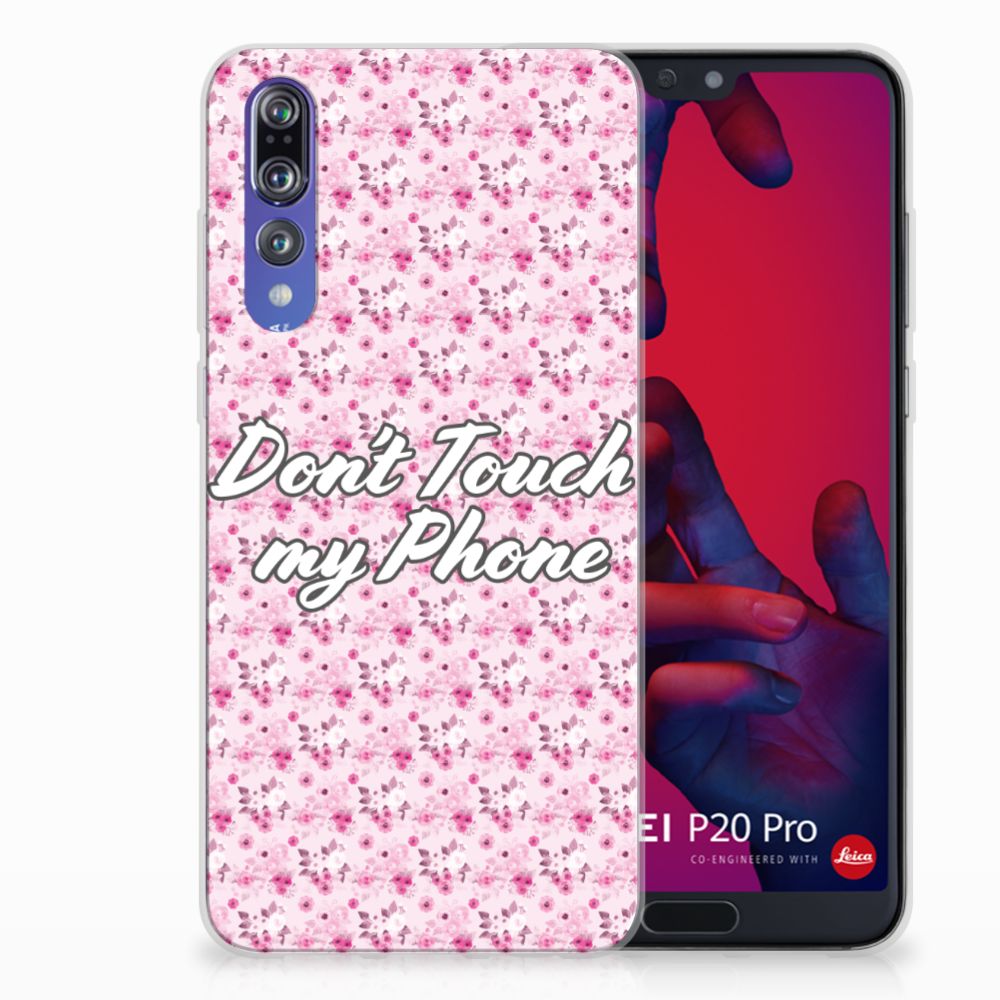 Huawei P20 Pro Silicone-hoesje Flowers Pink DTMP