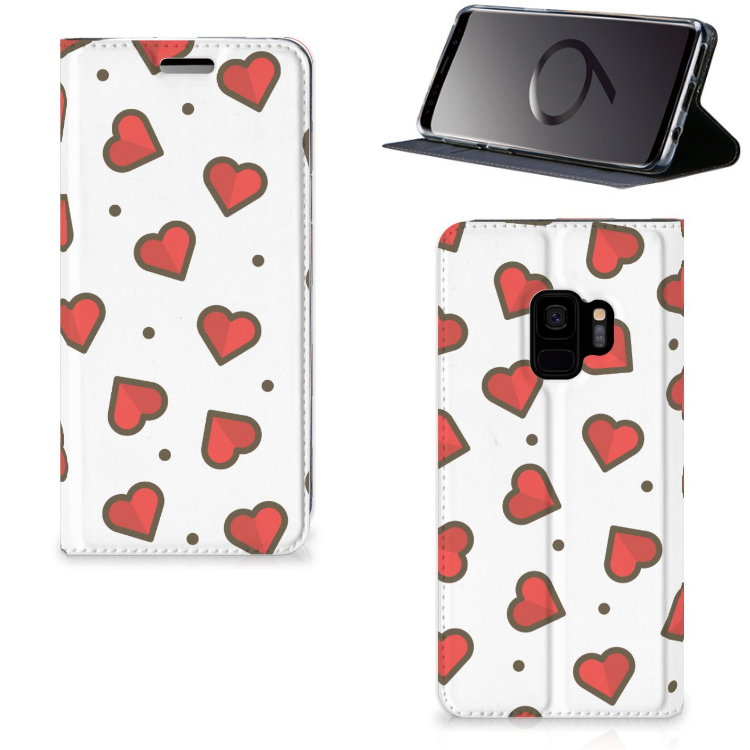 Samsung Galaxy S9 Hoesje met Magneet Hearts