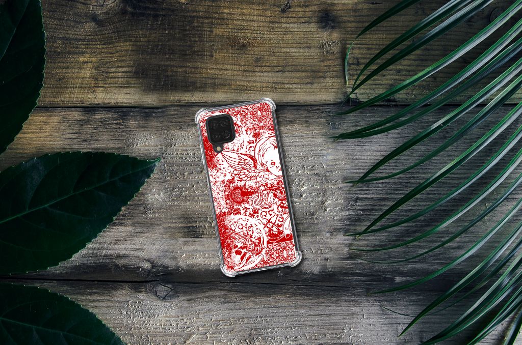 Extreme Case Samsung Galaxy A12 Angel Skull Rood - B2C Telecom
