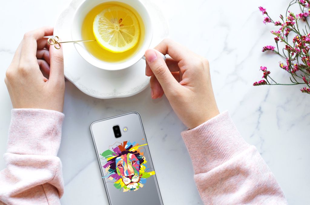 Samsung Galaxy J6 Plus (2018) Telefoonhoesje met Naam Lion Color