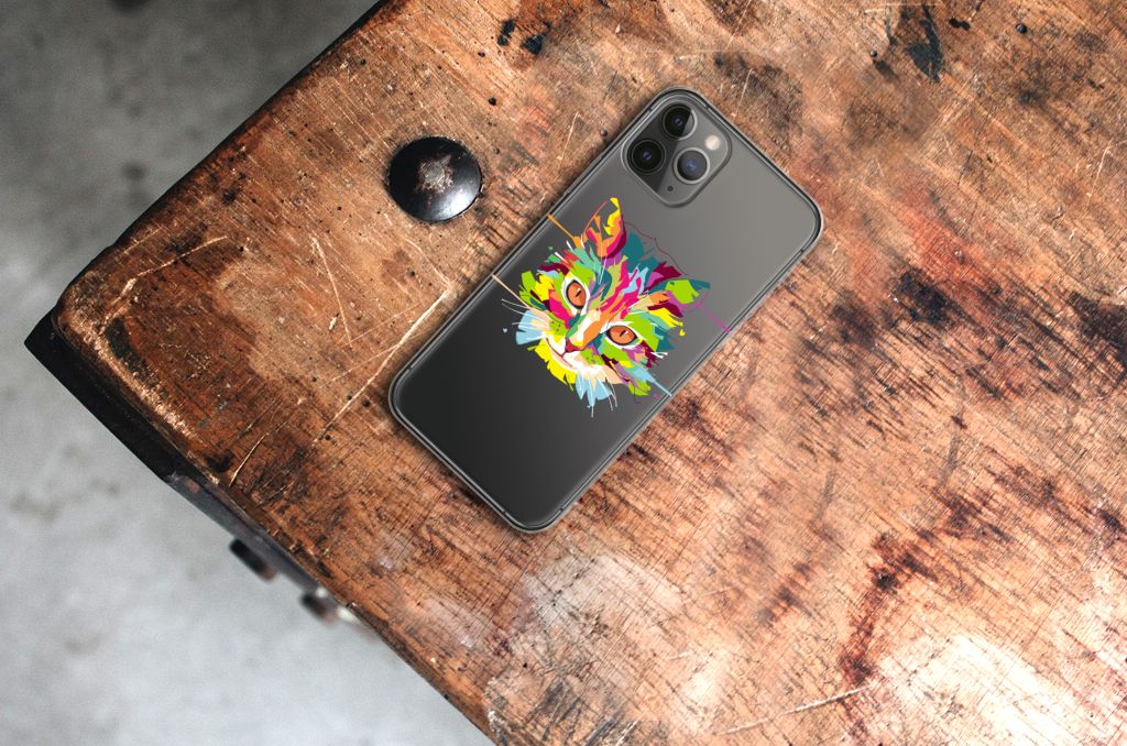 Apple iPhone 11 Pro Telefoonhoesje met Naam Cat Color