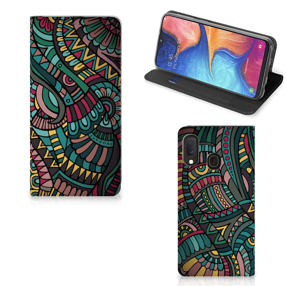 Samsung Galaxy A20e Hoesje met Magneet Aztec