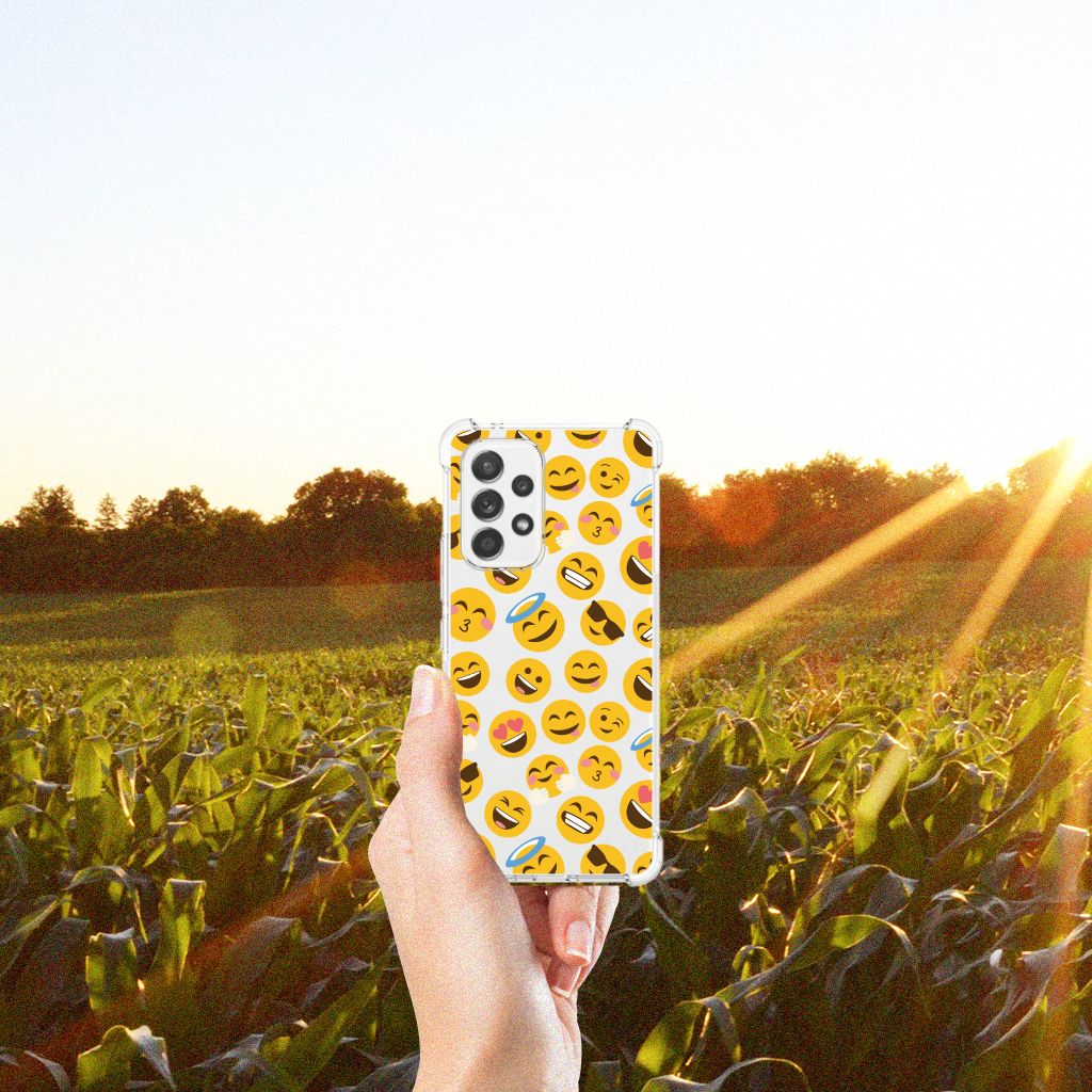 Samsung Galaxy A53 5G Doorzichtige Silicone Hoesje Emoji B2C Telecom