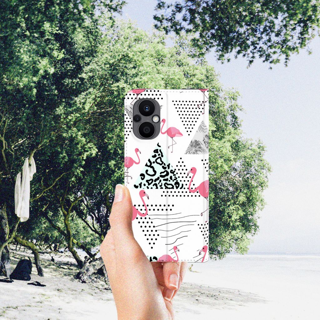 OPPO Reno8 Lite Hoesje maken Flamingo Triangle - B2C Telecom