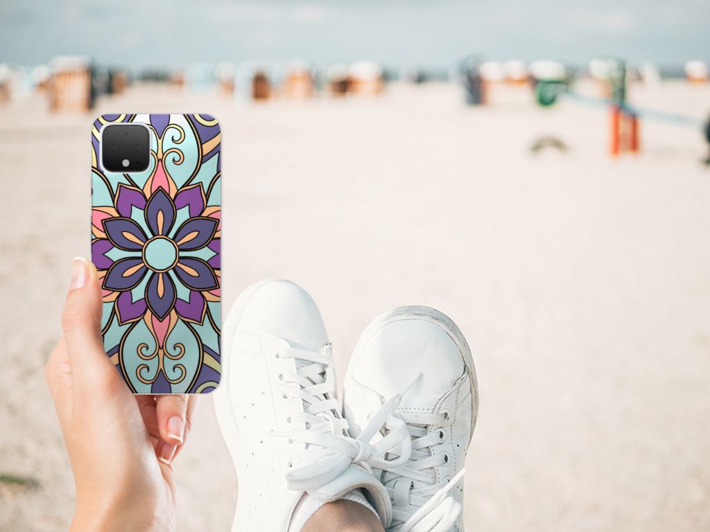 Google Pixel 4 TPU Case Purple Flower B2C Telecom