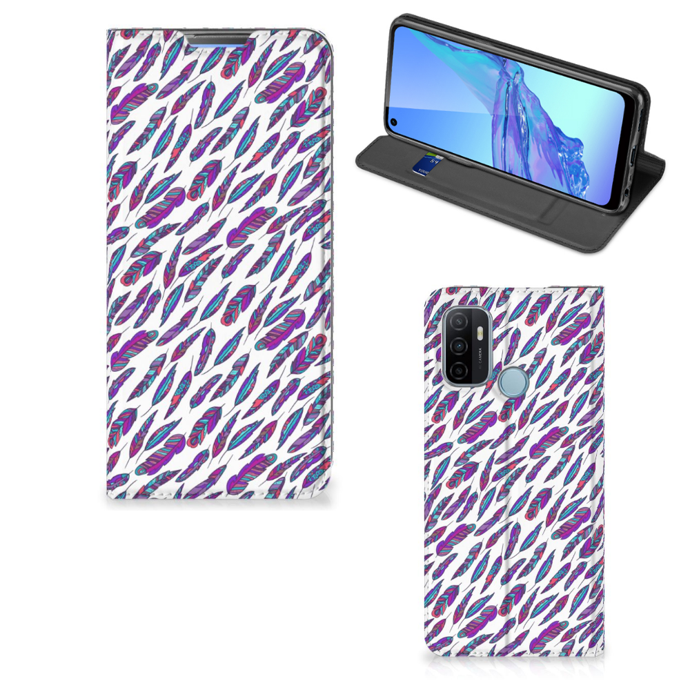 OPPO A53 | A53s Hoesje met Magneet Feathers Color - B2C Telecom