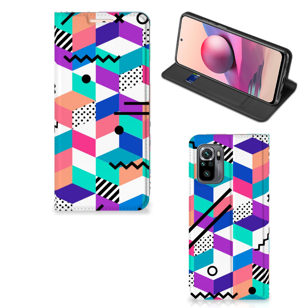 Xiaomi Redmi Note 10 4G | 10S | Poco M5s Stand Case Blokken Kleurrijk - B2C Telecom