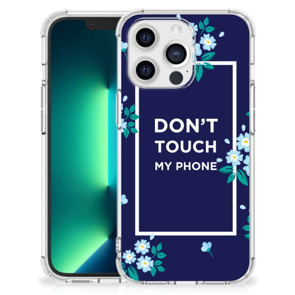 iPhone 13 Pro Max Anti Shock Case Flowers Blue DTMP