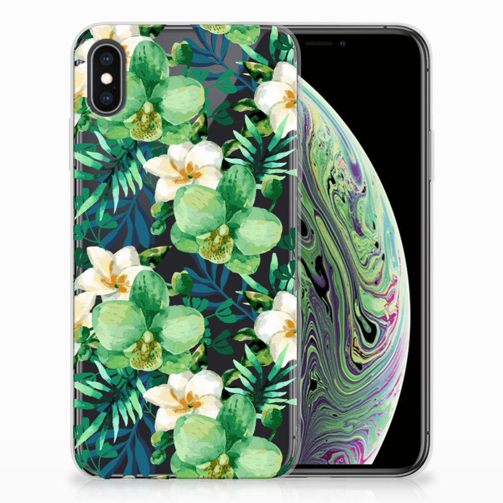 Apple iPhone Xs Max TPU Case Orchidee Groen
