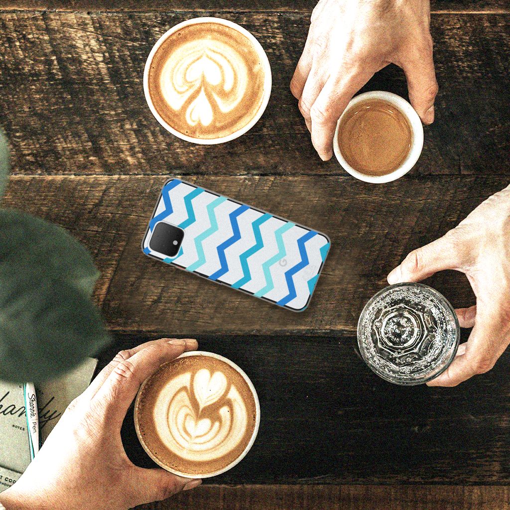 Google Pixel 4 TPU bumper Zigzag Blauw B2C Telecom
