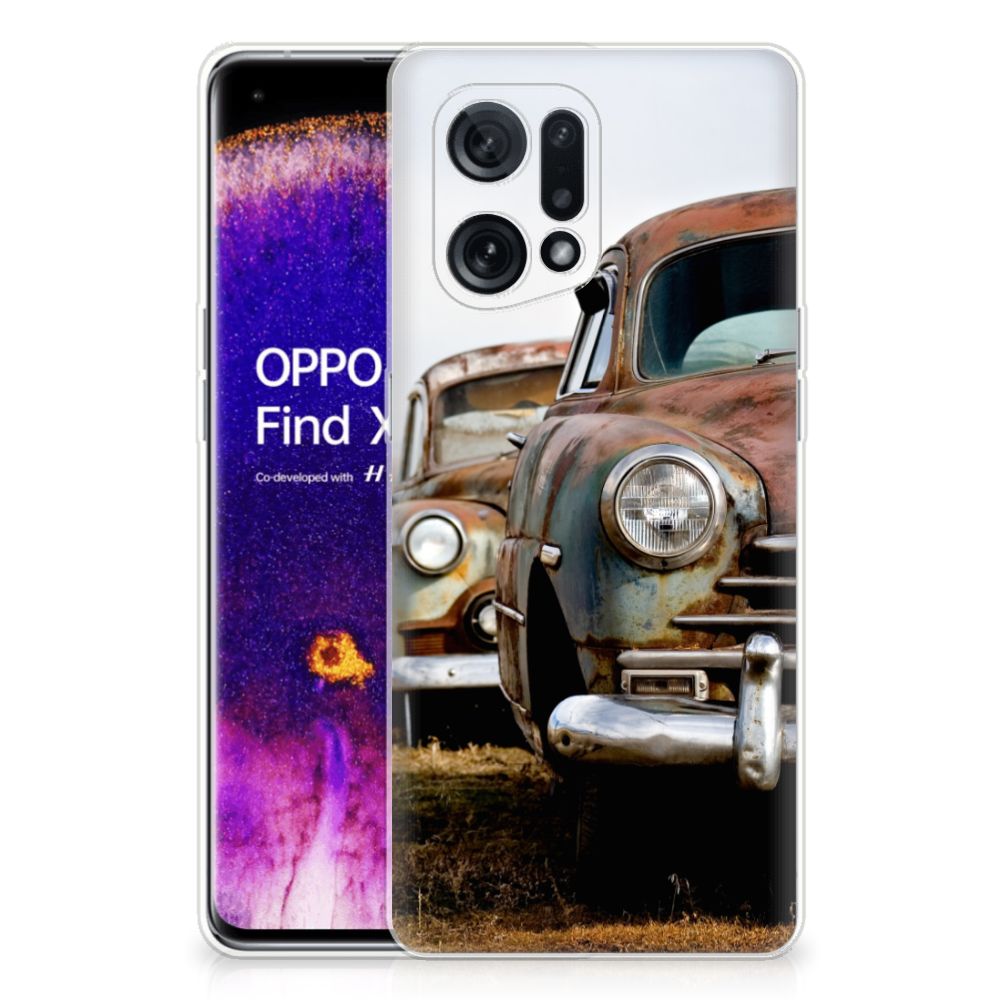 OPPO Find X5 Siliconen Hoesje met foto Vintage Auto B2C Telecom