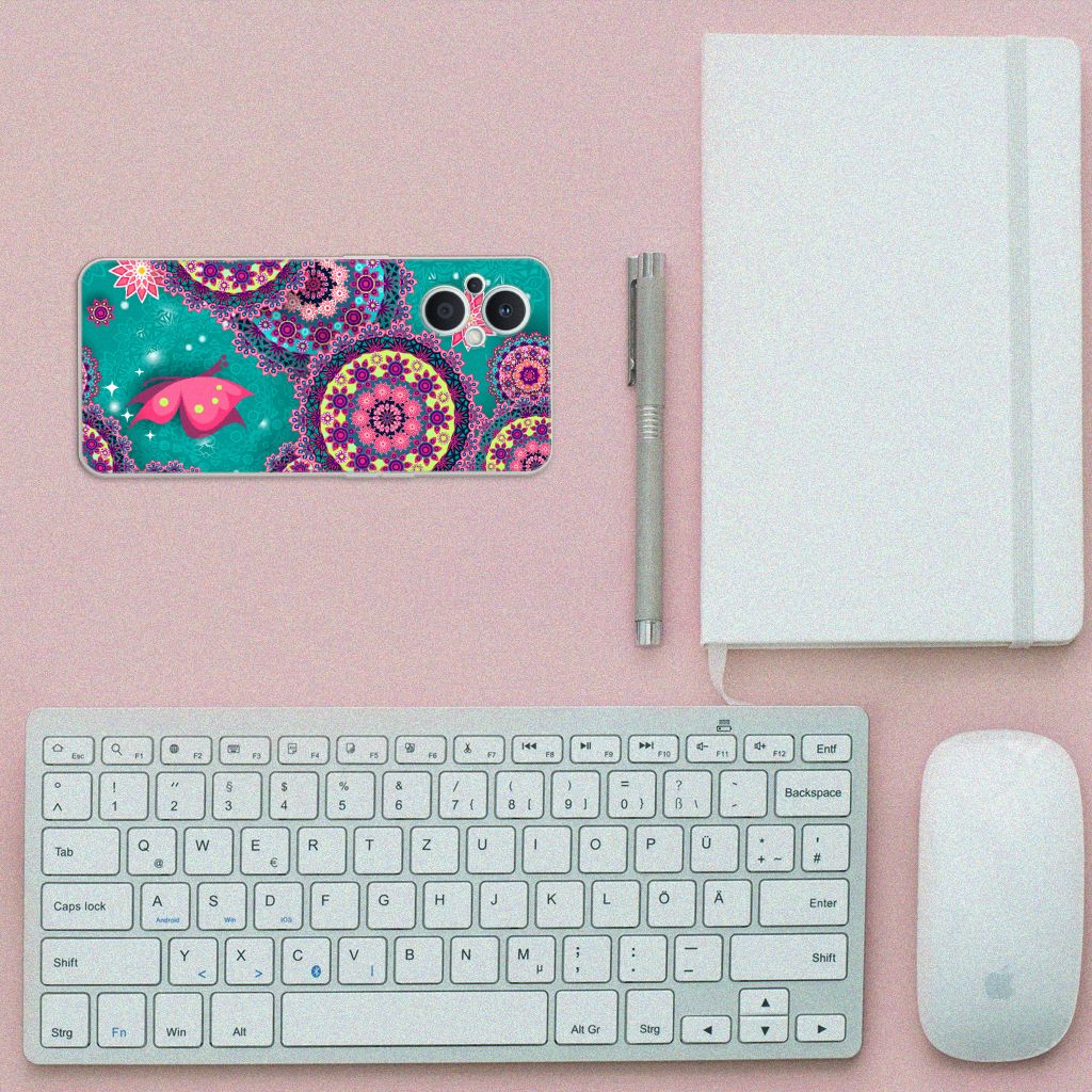 OPPO Reno8 Lite Hoesje maken Cirkels en Vlinders B2C Telecom