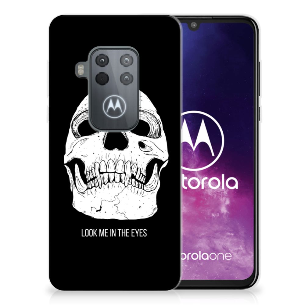 Silicone Back Case Motorola One Zoom Skull Eyes