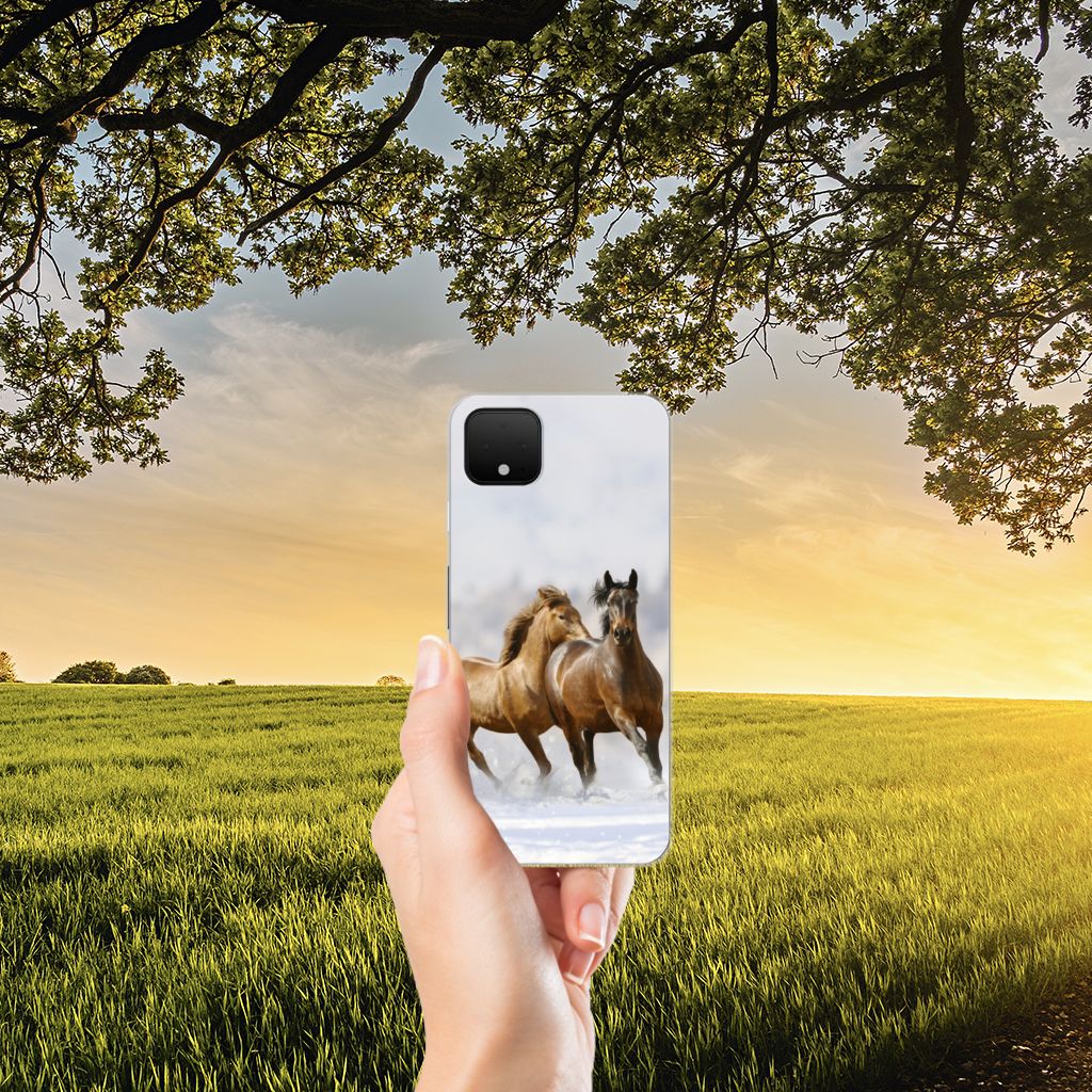 Google Pixel 4 XL TPU Hoesje Paarden B2C Telecom