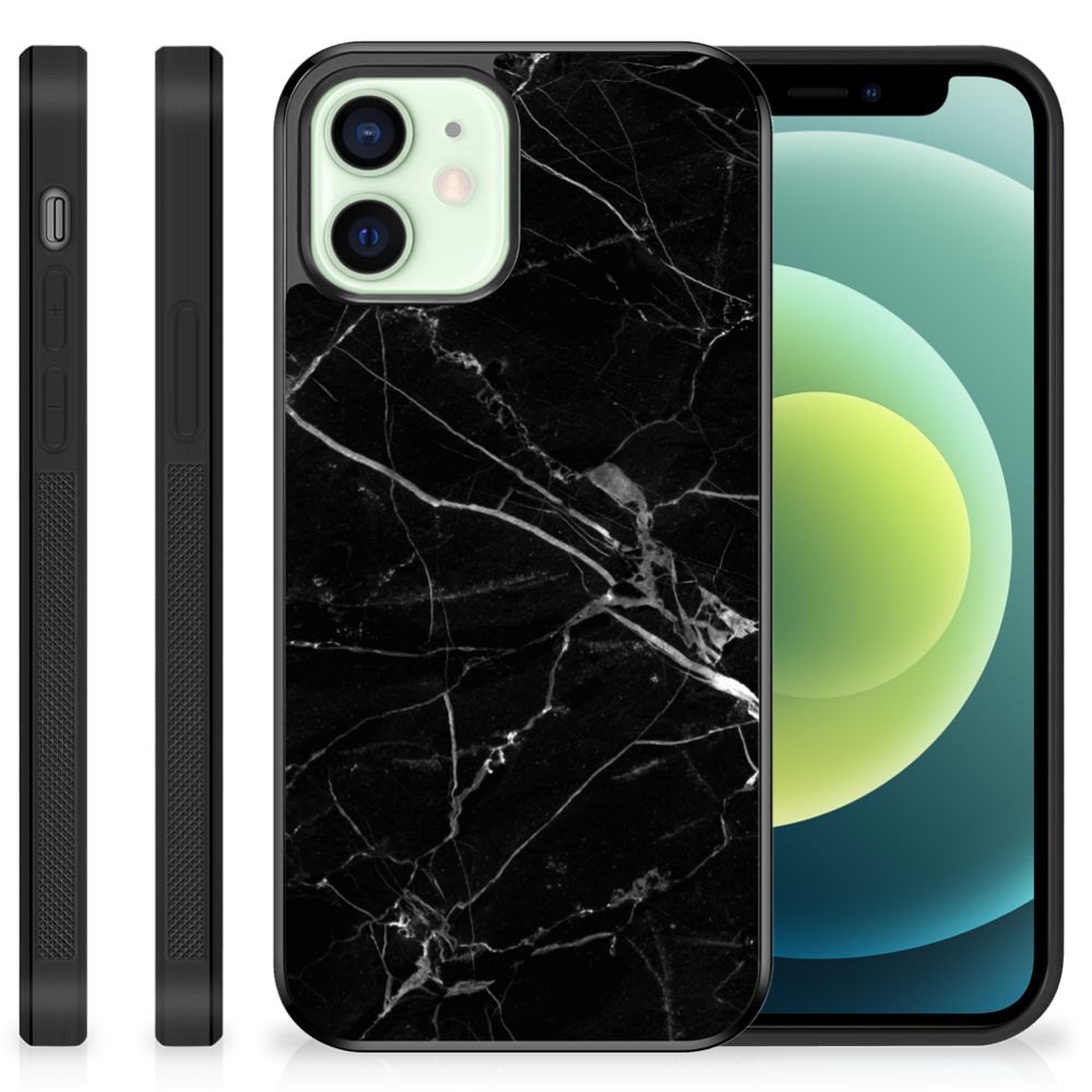 iPhone 12 Mini Gripcase Marmer Zwart - Origineel Cadeau Vader