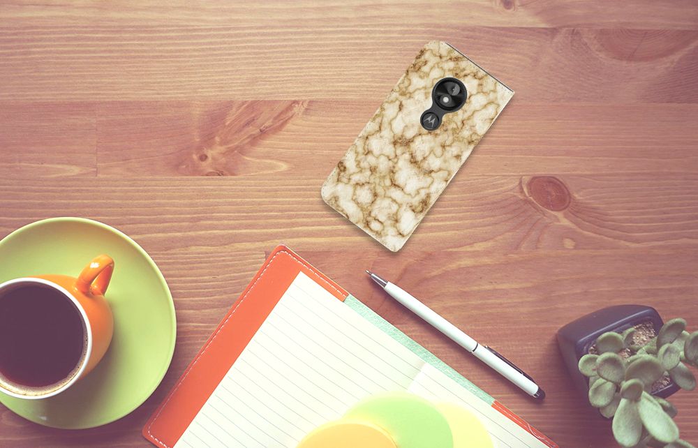 Motorola Moto E5 Play Standcase Marmer Goud