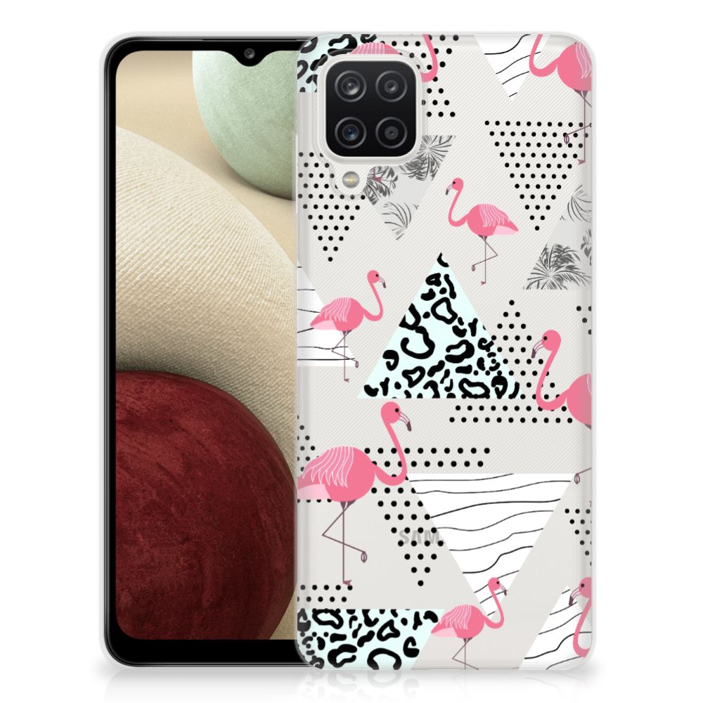 Samsung Galaxy A12 TPU Hoesje Flamingo Triangle B2C Telecom