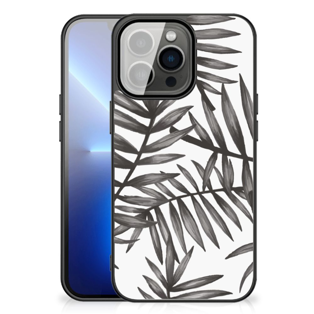 iPhone 13 Pro Max Bloemen Hoesje Leaves Grey B2C Telecom