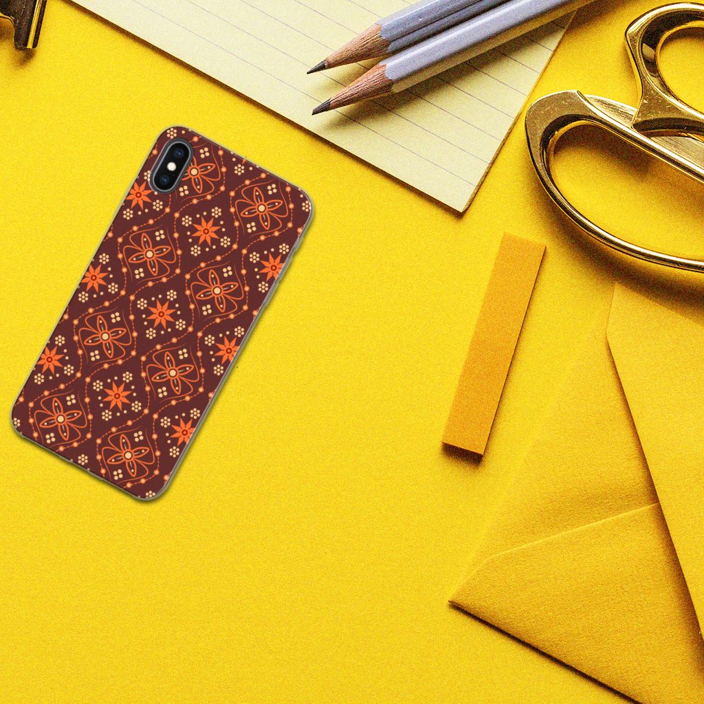 Apple iPhone Xs Max TPU bumper Batik Brown