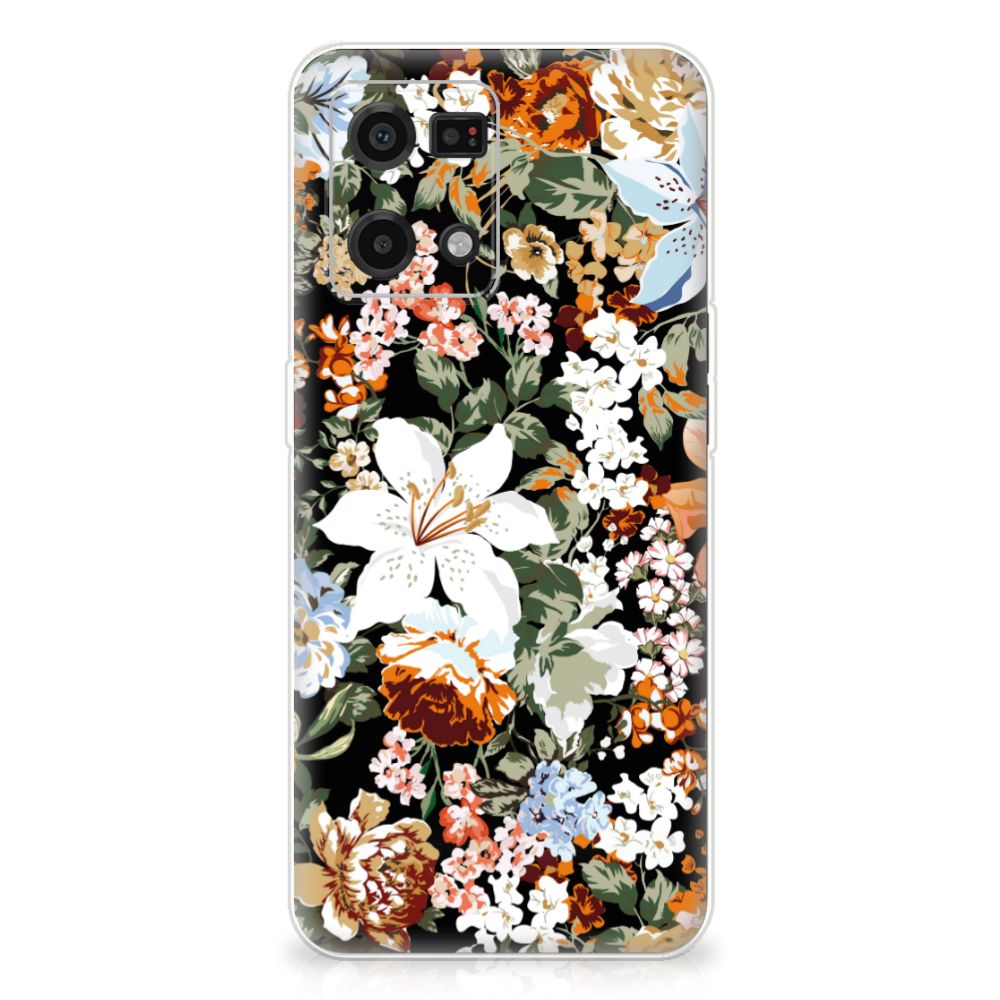 TPU Case voor OPPO Reno7 4G Dark Flowers B2C Telecom