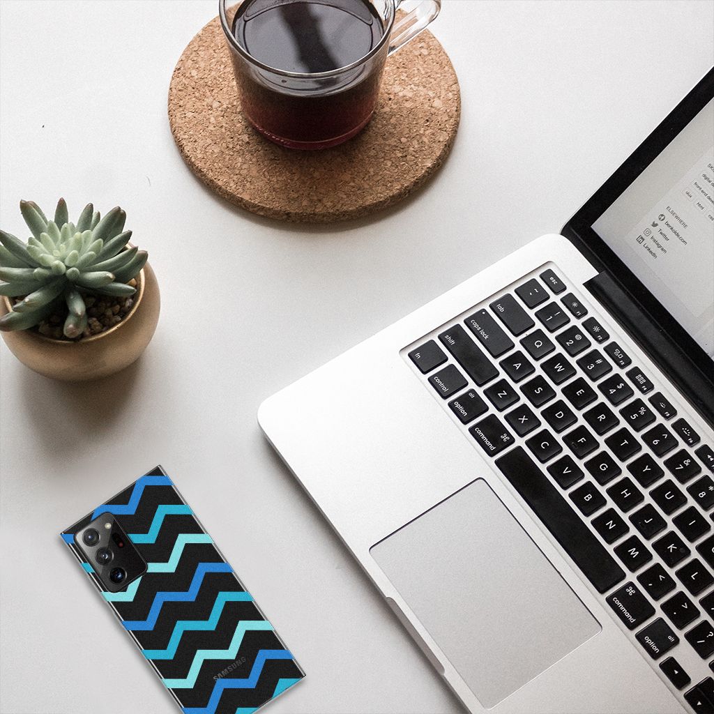 Samsung Galaxy Note20 Ultra TPU bumper Zigzag Blauw B2C Telecom