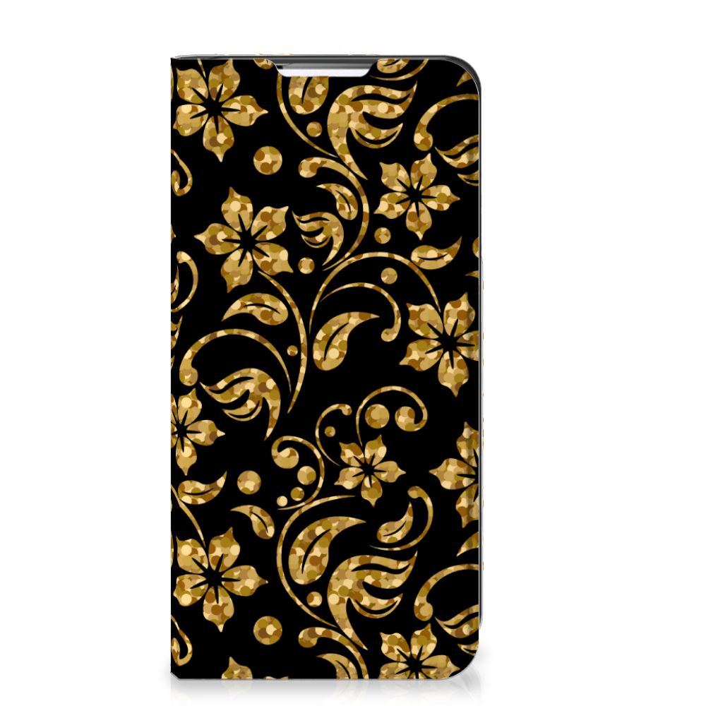 Samsung Galaxy S22 Plus Smart Cover Gouden Bloemen - B2C Telecom
