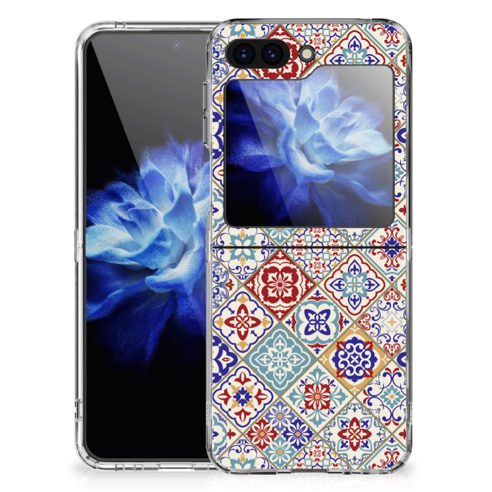 Samsung Galaxy Z Flip 5 TPU Siliconen Hoesje Tiles Color
