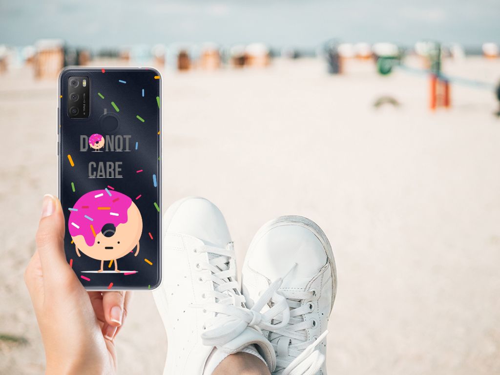 Alcatel 1S (2021) Siliconen Case Donut Roze B2C Telecom