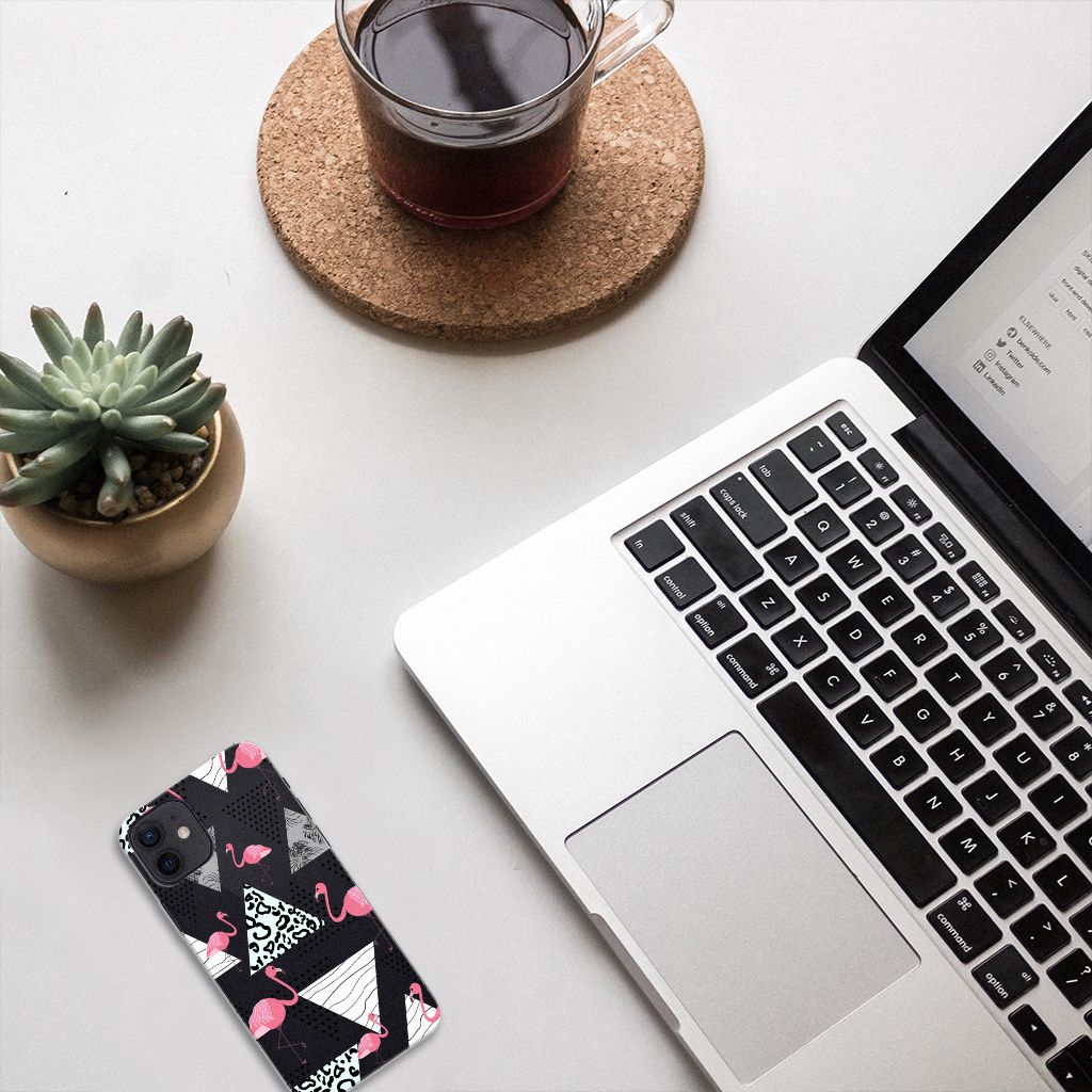 iPhone 12 | 12 Pro (6.1") TPU Hoesje Flamingo Triangle B2C Telecom