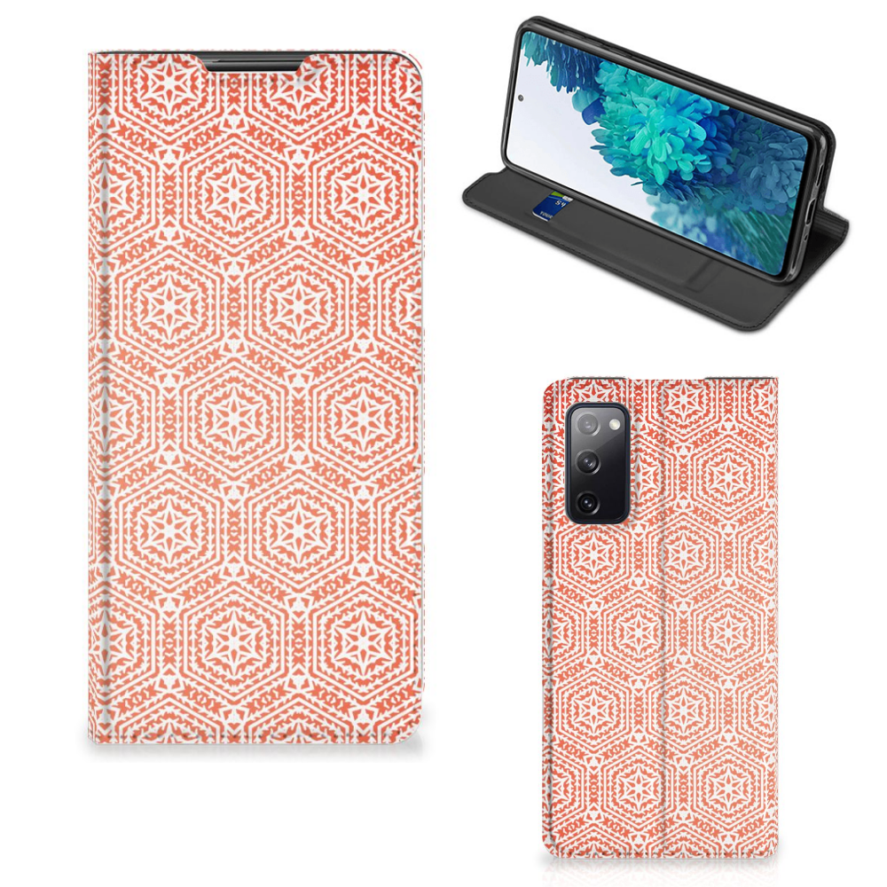 Samsung Galaxy S20 FE Hoesje met Magneet Pattern Orange - B2C Telecom