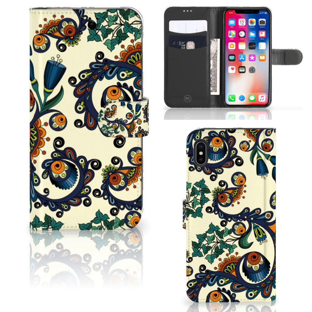 Wallet Case Apple iPhone Xs Max Barok Flower