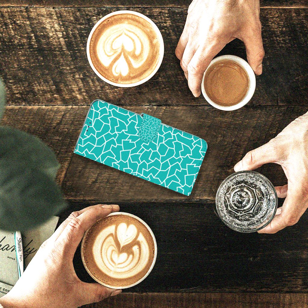 Motorola One Action Hoesje Cracks Blue
