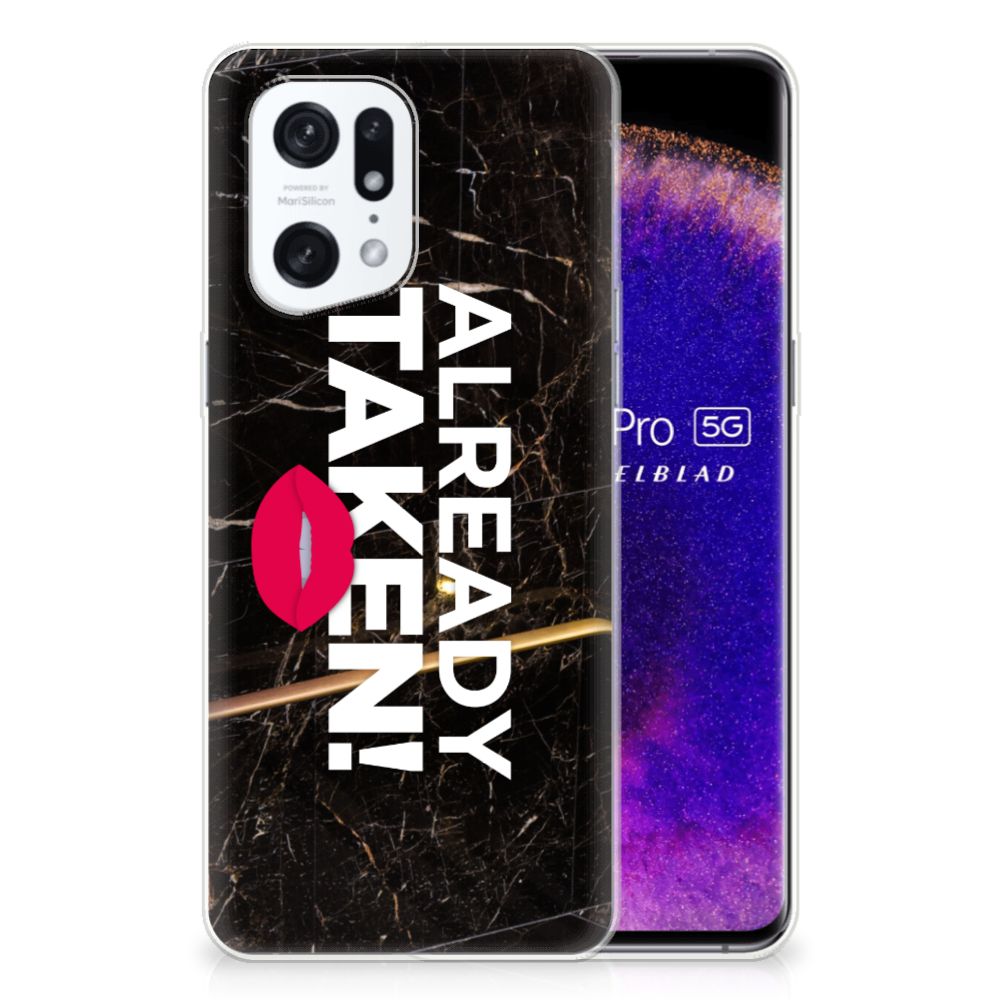 OPPO Find X5 Pro Siliconen hoesje met naam Already Taken Black B2C Telecom
